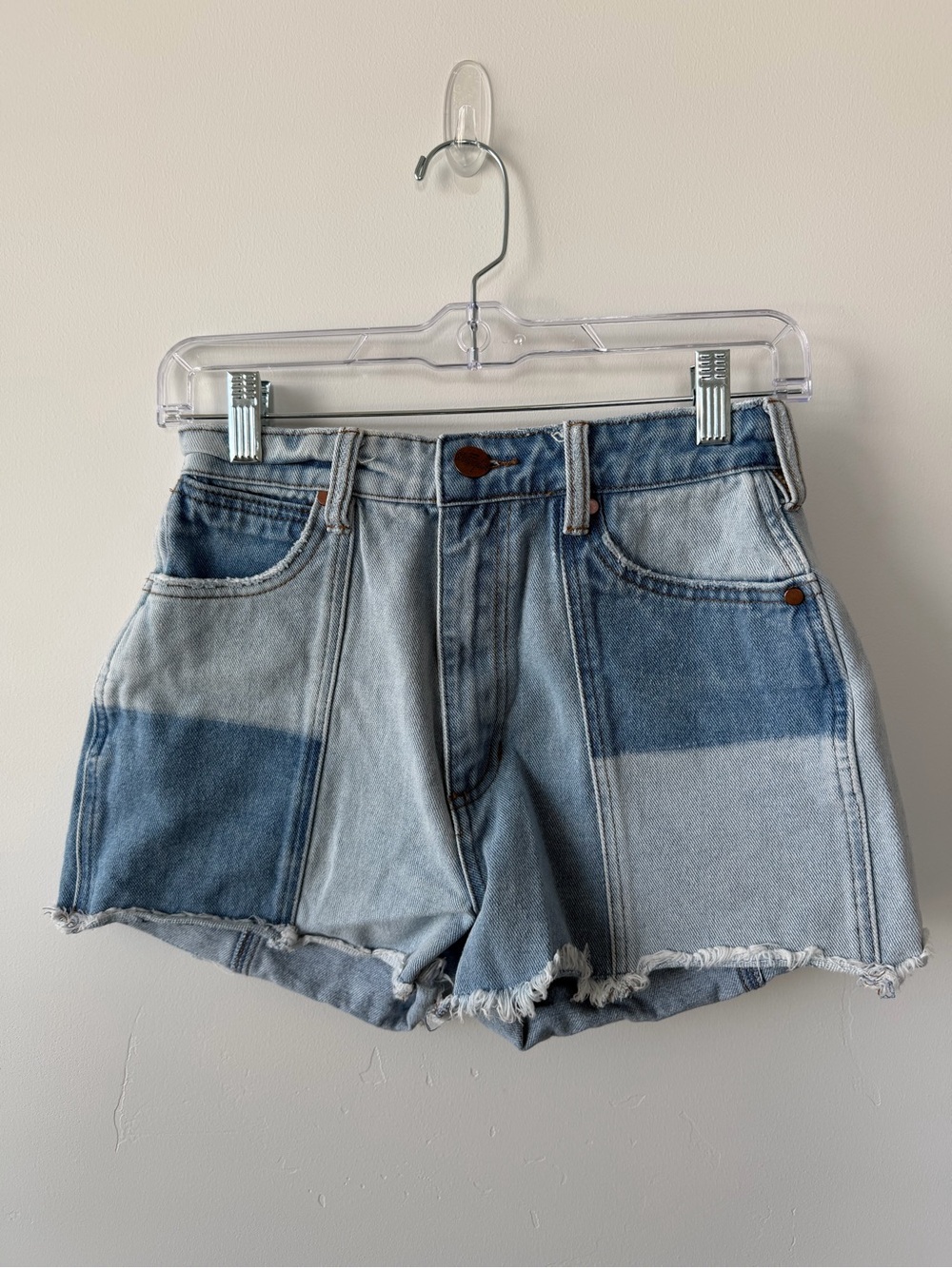Wrangler Patchwork Denim Shorts Size 26